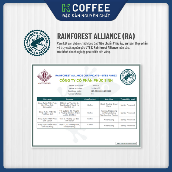 Cà Phê Rang Xay K2 Robusta 454g